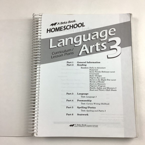 Abeka  3rd Grade Homeschool Language Arts 3 Lesson Plans Spiral Bound Book Manua - Picture 3 of 13